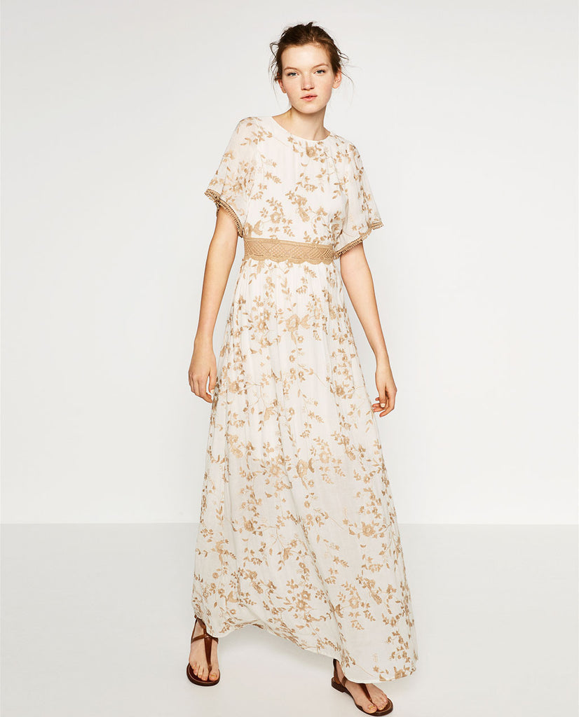 LONG EMBROIDERED DRESS