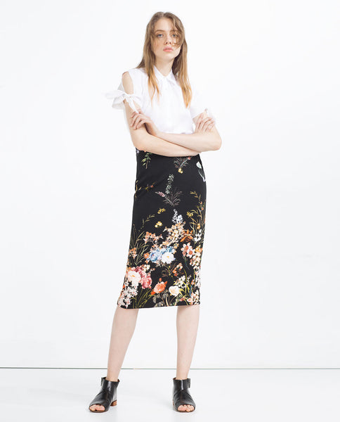 FLORAL PENCIL SKIRT