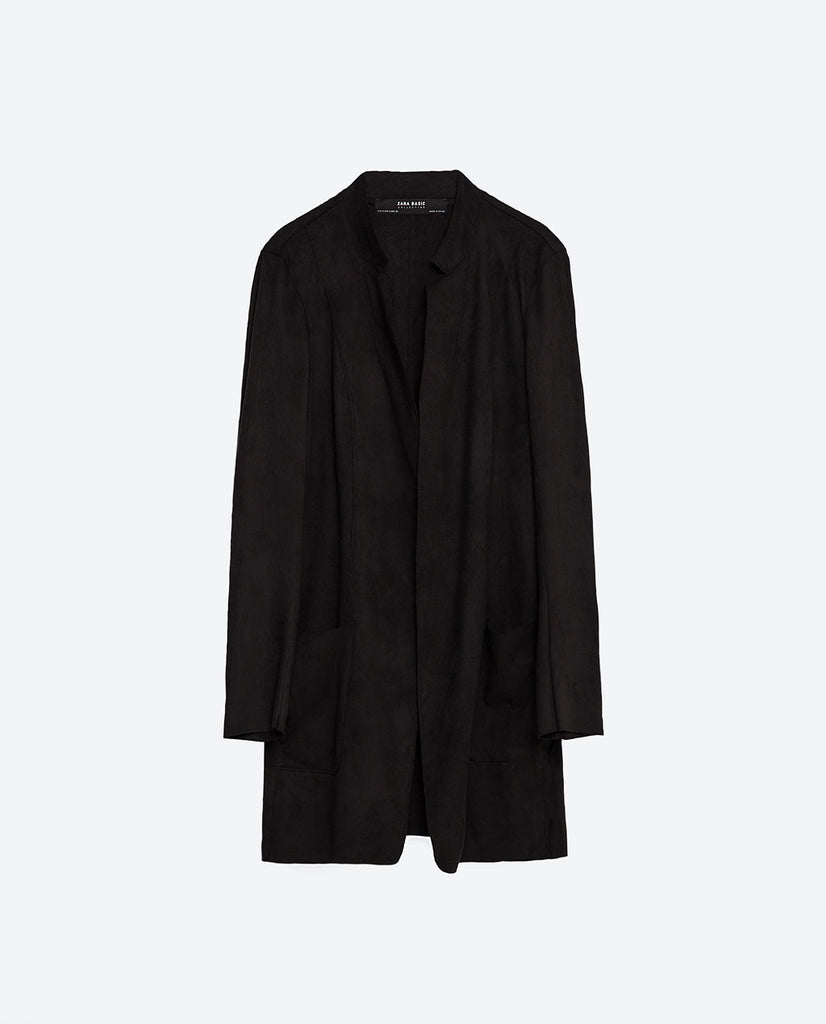 SUEDE EFFECT FROCK COAT