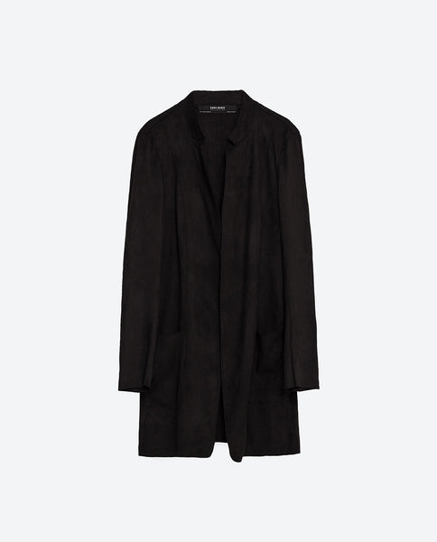 SUEDE EFFECT FROCK COAT