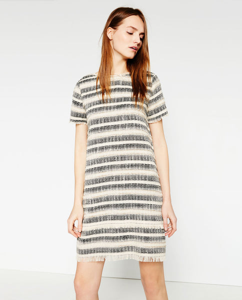 STRAIGHT STRIPED DRESS