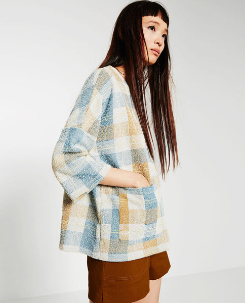 CHECKED OVERSIZED SWEATSHIRT