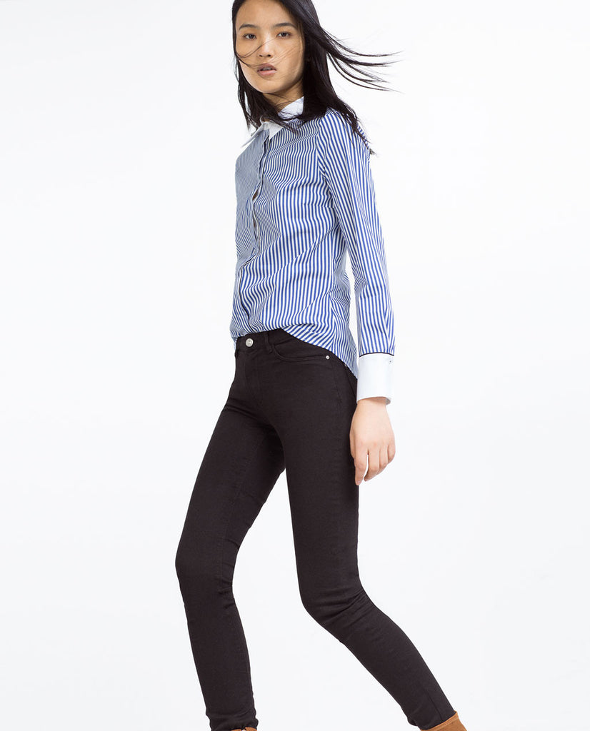 SKINNY MID-RISE TROUSERS