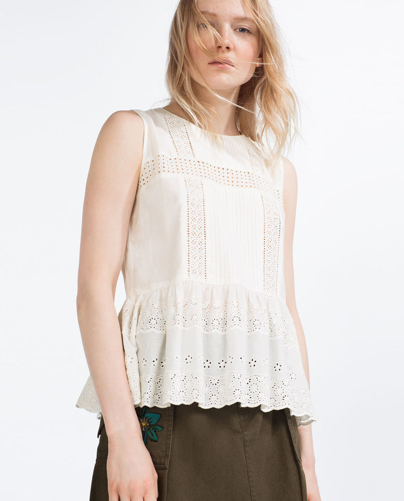 CONTRAST LACE TOP