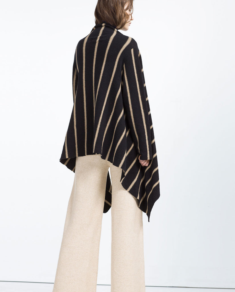 STRIPED SHAWL CAPE