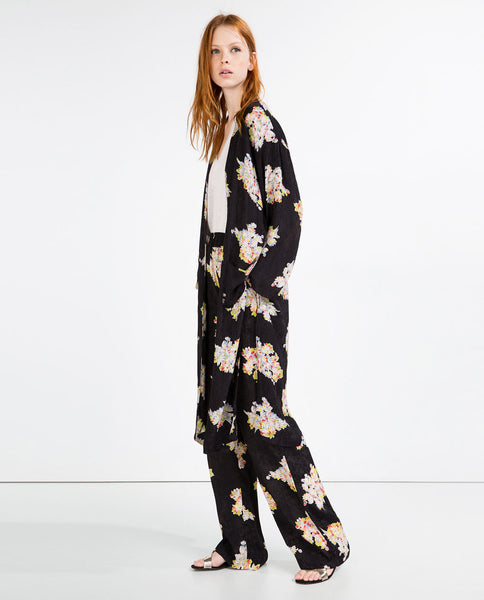 JACQUARD PRINT KIMONO